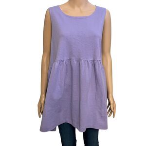 Pacific Cotton Bryn Walker Babydoll Tunic Top Cotton Lagenlook Oversized